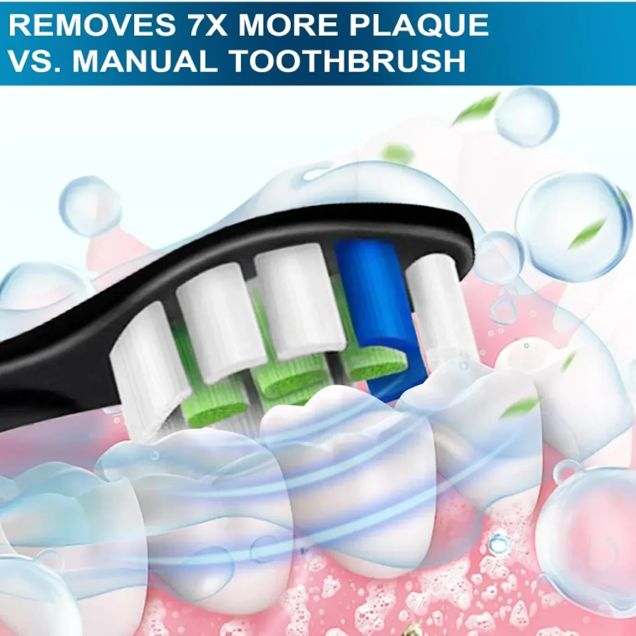 Резервни глави за четка Philips Sonicare, 8 избелващи + 8 прецизно почистващи, черни — снимка 2