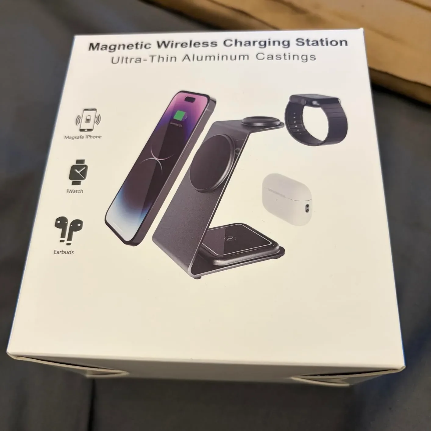Intoval 3в1 безжична зарядна станция за iPhone, Apple Watch и AirPods (магнитно/безжично зареждане) — снимка 7