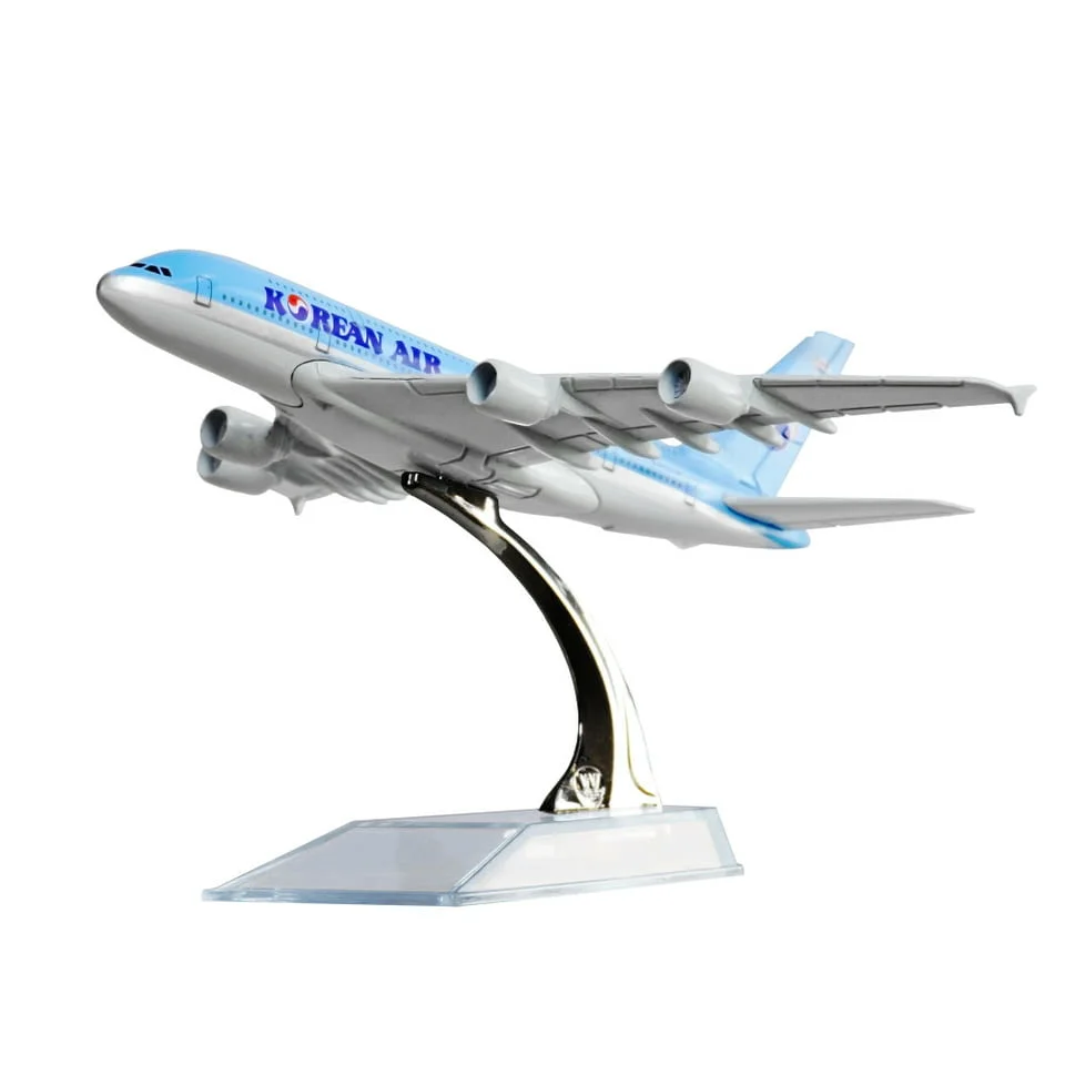 Еърбъс 380 самолет модел макет Korean Air метален A320 Южна Корея Азиатски пътнически класни превози — снимка 2