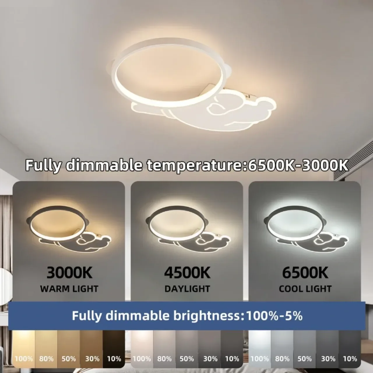 Детска таванна лампа астронавт LED с дистанционно, 38W, 3800LM, димируема 3000K-6500K, 49 см — снимка 2