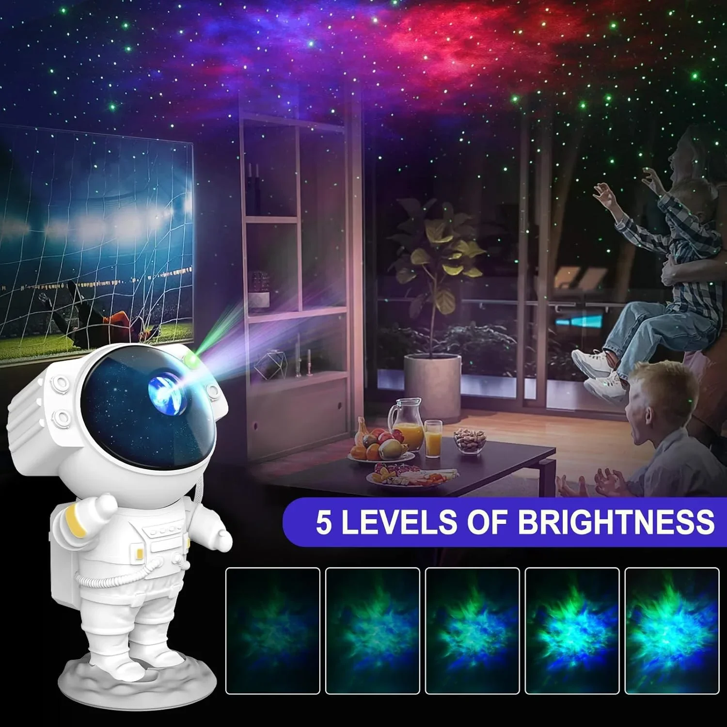 LED галактичен прожектор Astronaut Star Nebula с дистанционно и таймер (8 ефекта) — снимка 3