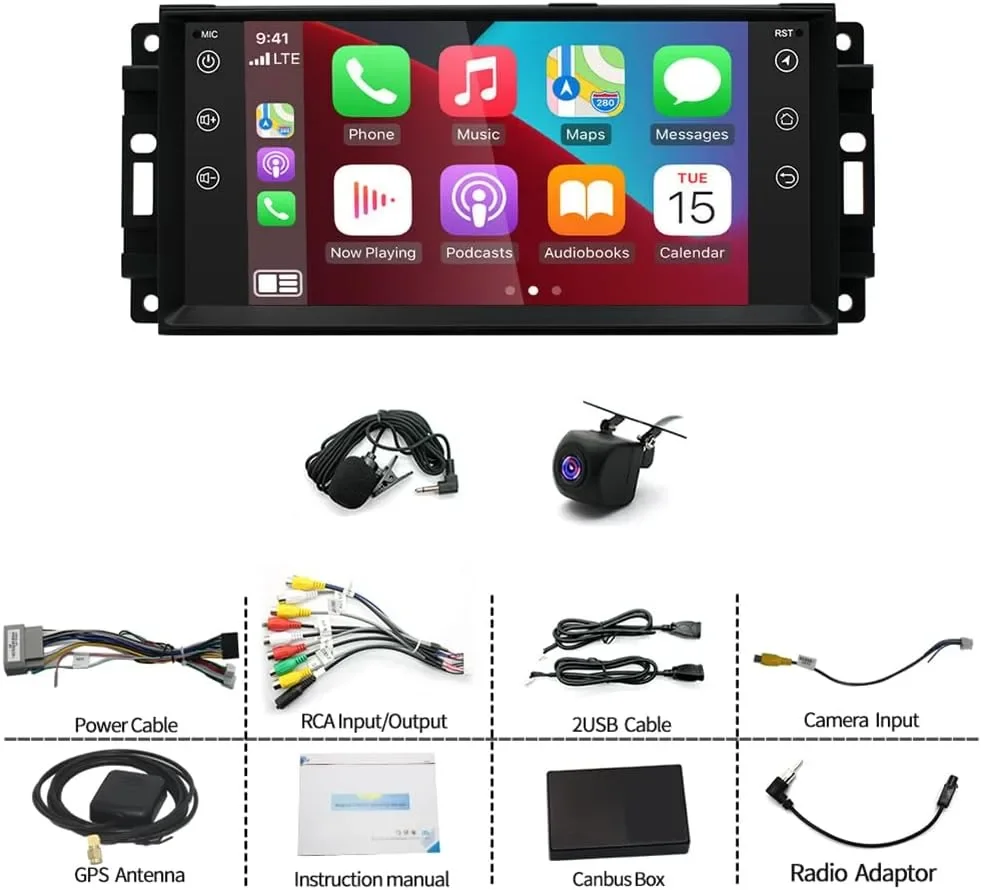 Android 13 автомобилно мултимедия/стерео 7 инча с CarPlay/Android Auto за джип (Epica 2006–2011) — снимка 6