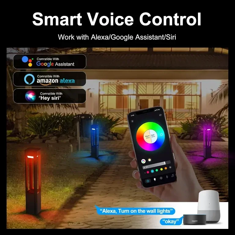 Смарт външна лампа Yotivki, RGBCW LED, приложение, дистанционно, IP65 — снимка 5