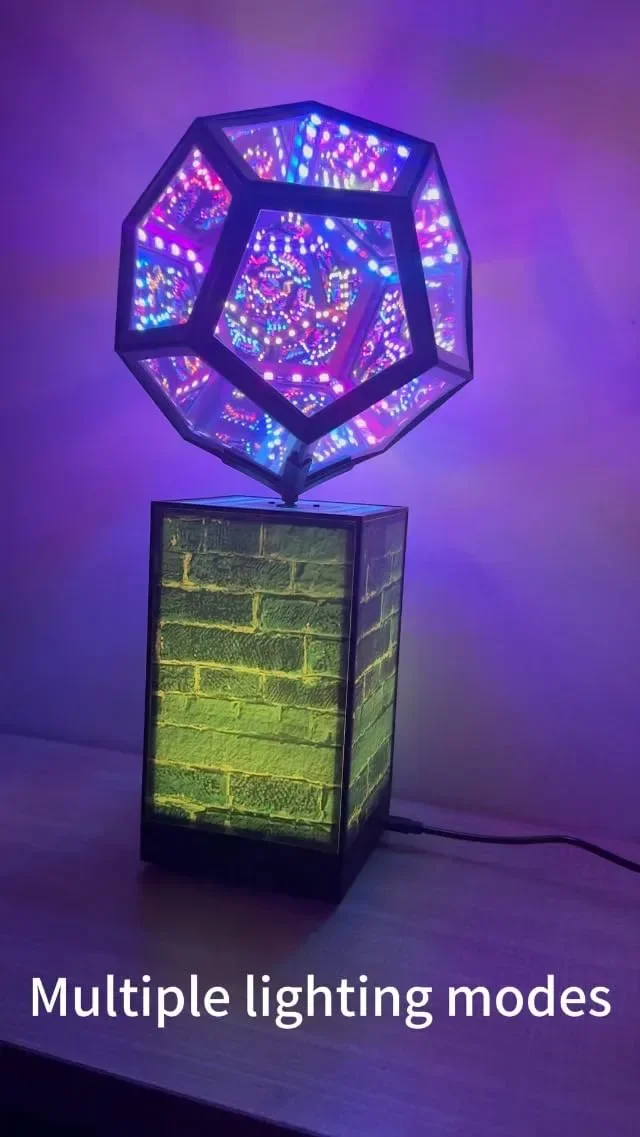 Додекаедърно RGB огледало с безкраен светлинен ефект — снимка 2
