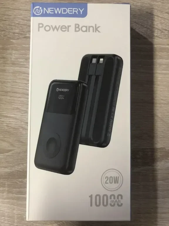 Външна батерия NEWDERY за Apple Watch, Вградени кабели, PD 20W (бяла, 10000 mAh) — снимка 9