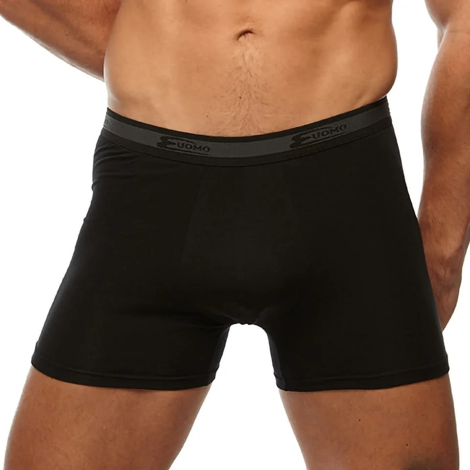 Cotonella M, L, XL, XXL, 3XL черни, сини, сиви памучни мъжки боксери с дълги крачоли голямо мъжко бельо