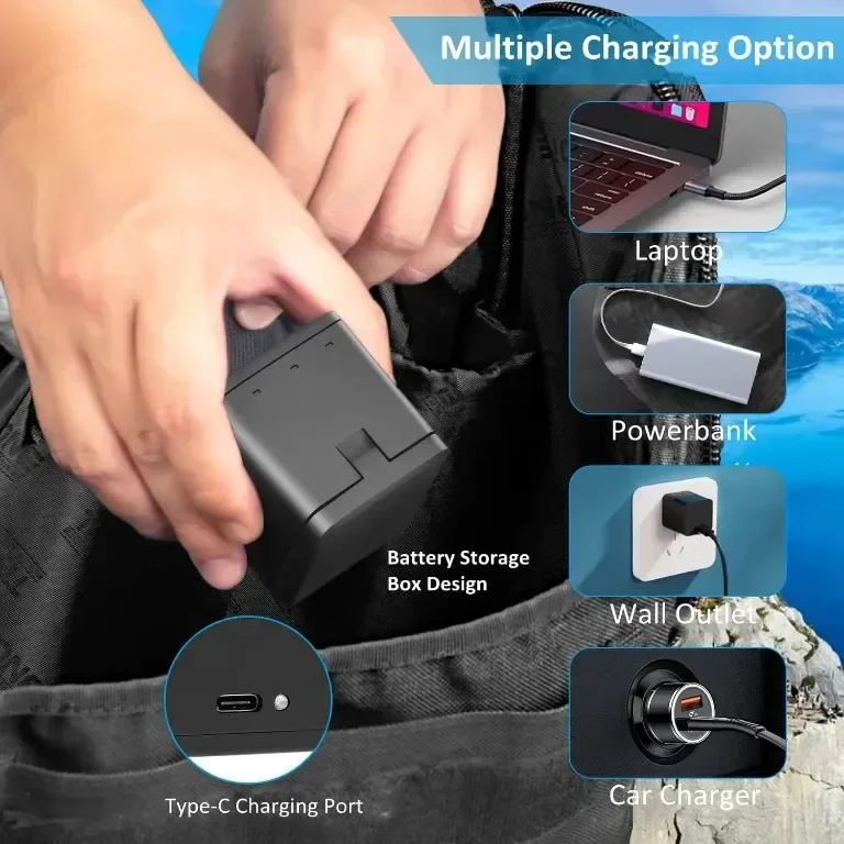 COOLSHOW HERO13 Enduro Акумулаторни батерии 3 броя, 2100mAh и 3-канално зарядно — снимка 4