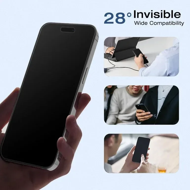 Flexklearglass®Подвижен и многократно използваем протектор за поверителност за iPhone 15 pro max — снимка 8