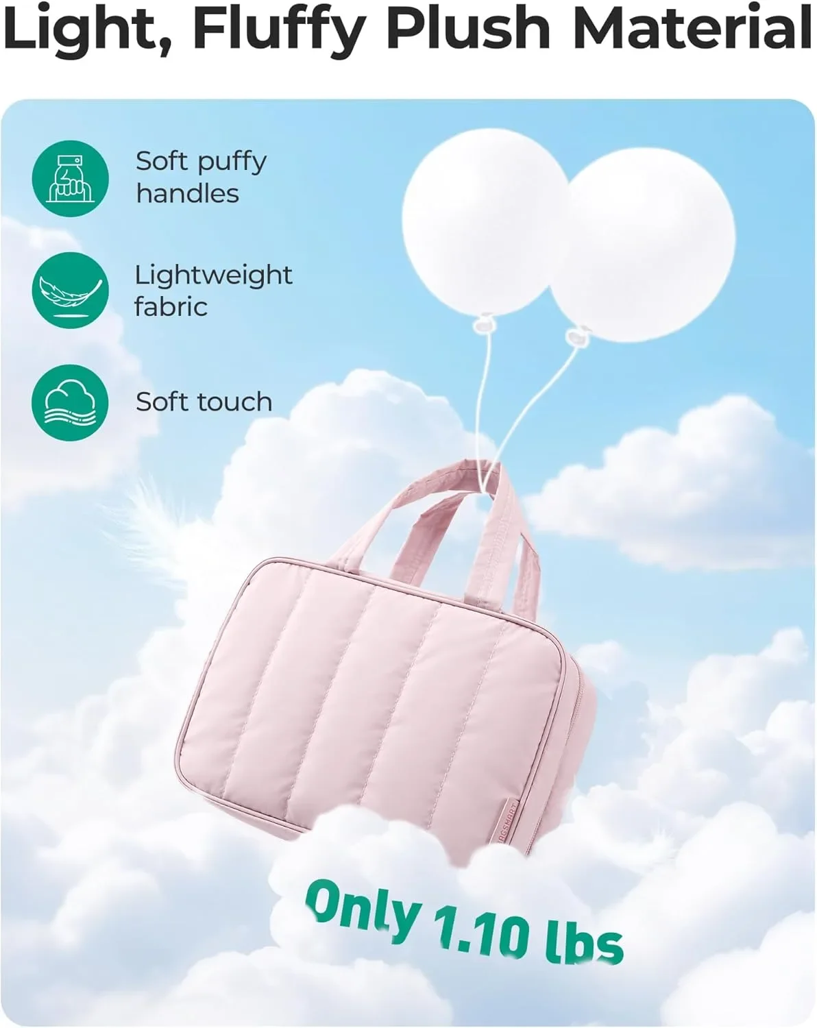 BAGSMART висяща пътна тоалетна чанта с кука, водоустойчива и с прозрачни отделения — снимка 6