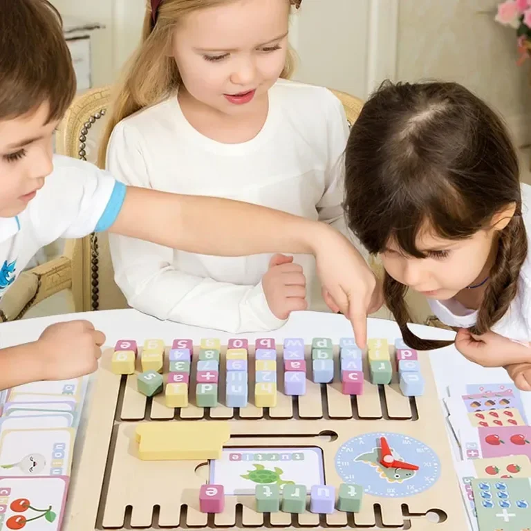 KUKUTrue® Монтесори играчка, дъска за учене по азбука, дървен пъзел, 3–7 години — снимка 3