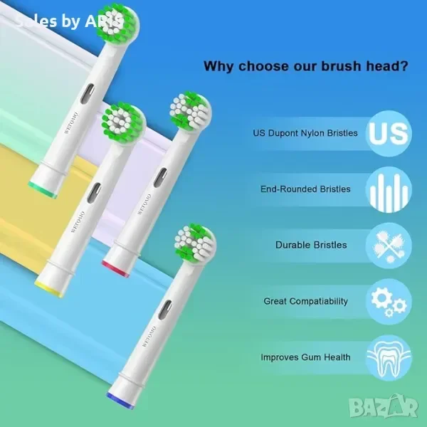 Резервни глави за четки за зъби Wetqaip съвместими с Braun, 16 броя, бели — снимка 5