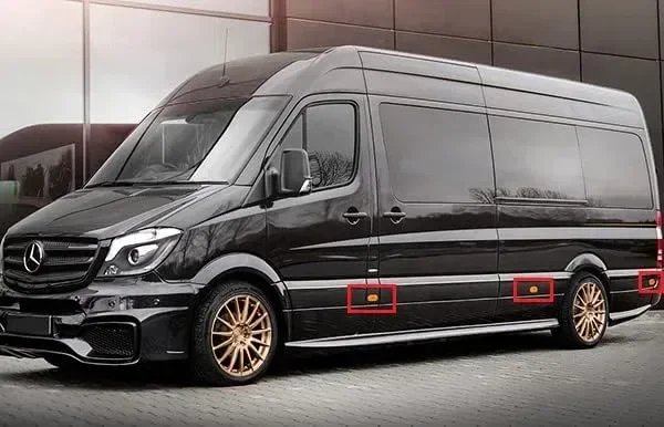 RZG 6x Странични габаритни LED светлини с черни опушени лещи, за MB Sprinter — снимка 3