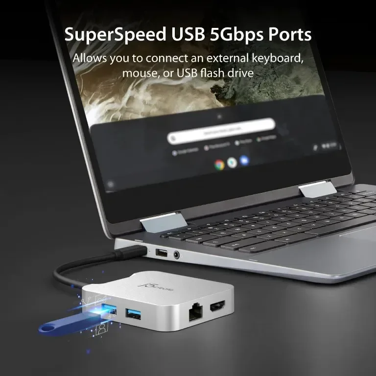 j5create USB C хъб за MacBook, ChromeBook, XPS, Surface Pro (JCD391) — снимка 3