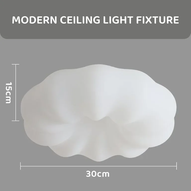 PXFLCRY Модерна таванна LED лампа с форма на облак 6000K, 30W — снимка 3