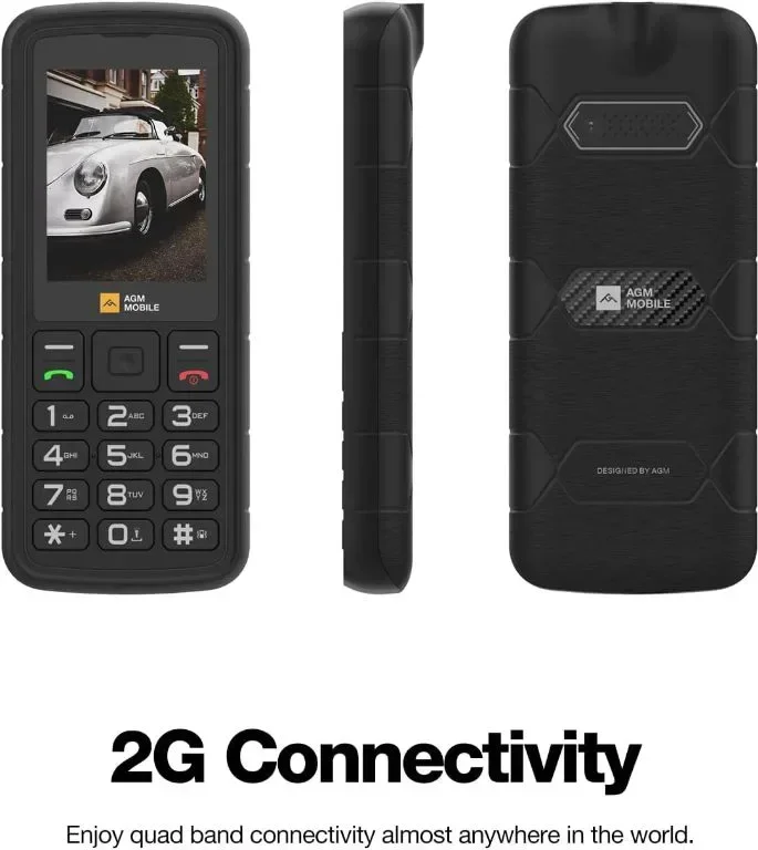 Мобилен телефон AGM M9 2G, за възрастни, IP68/IP69K, 3 слота за карти — снимка 2