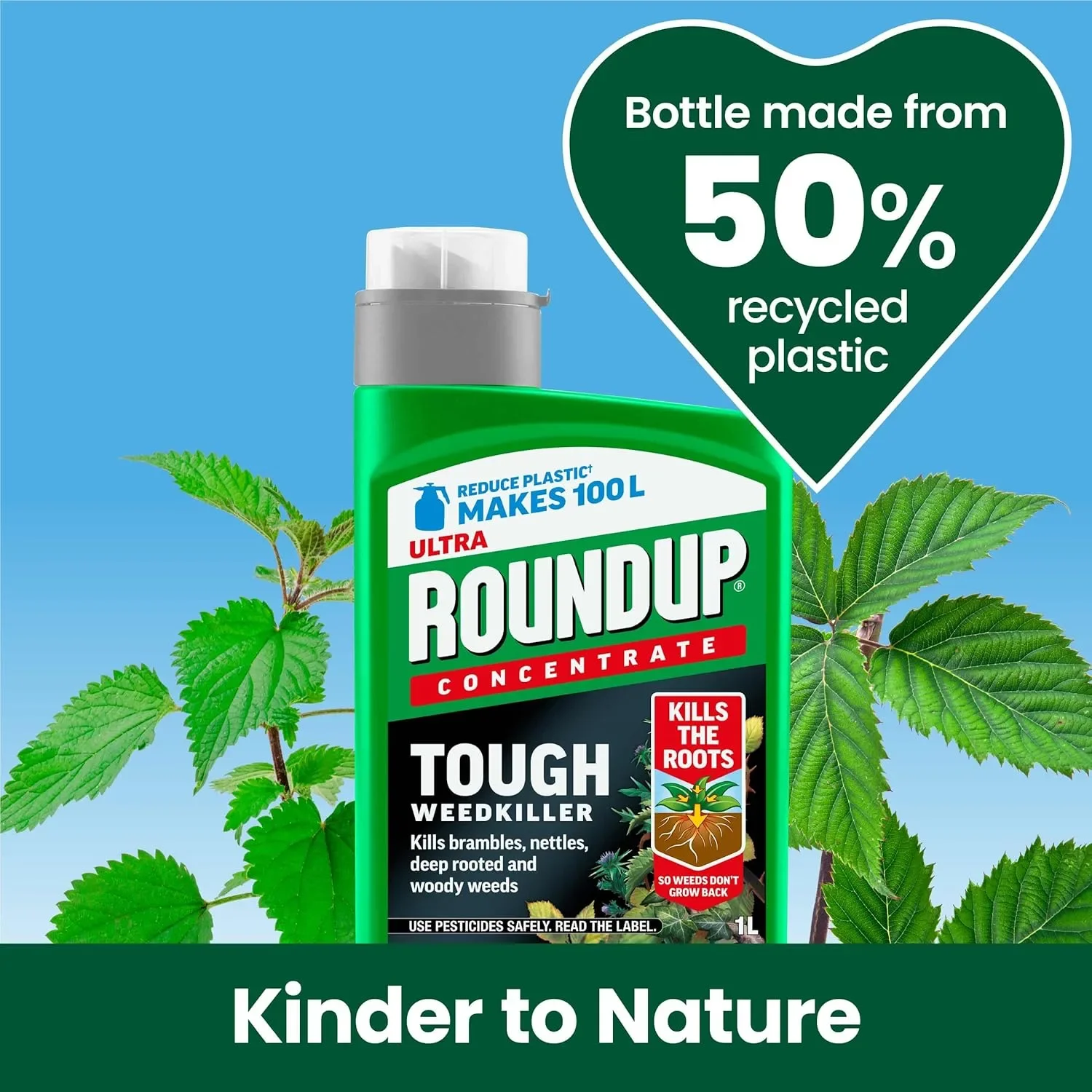Roundup Ultra Tough Weedkiller – концентрат до 100 л, 1 л — снимка 4