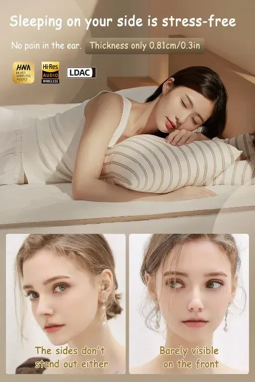 Wnqou Sleep Earbuds Шумопотискащи мини слушалки за поставяне в ушите за сън, бежово; бяло — снимка 9