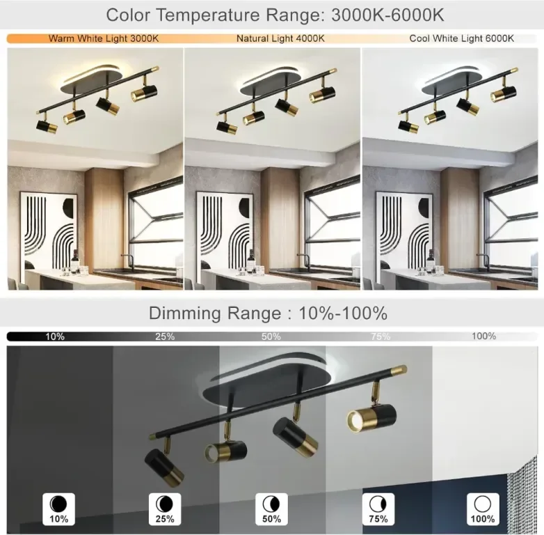 EIDISUNY LED димируеми таванни 4-посочни прожектори с дистанционно,30W — снимка 3