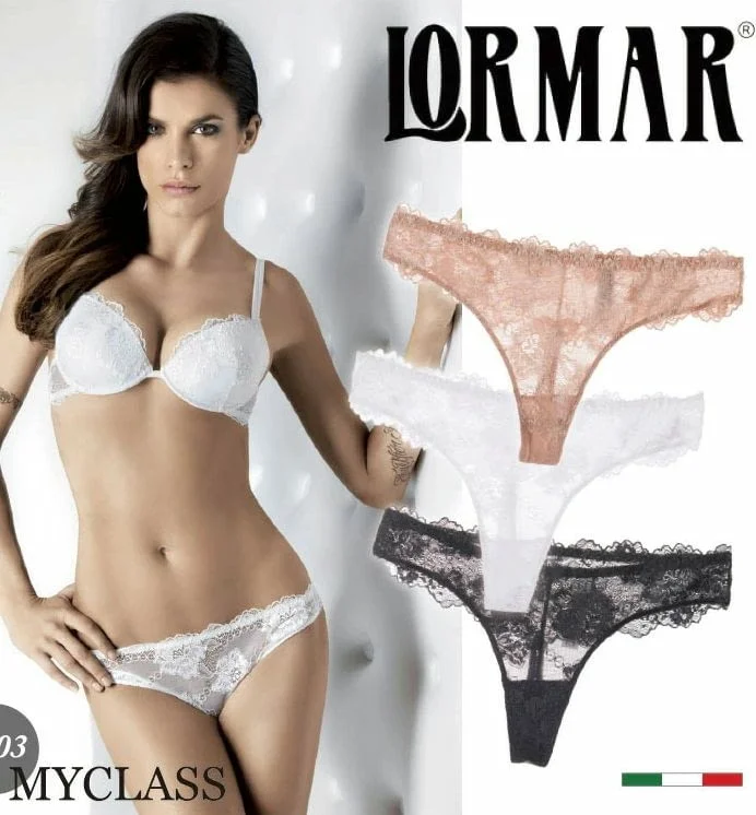 Lormar S, M, L черни, телесни, бели италиански дантелени прашки италианско бельо Лормар дантелена прашка