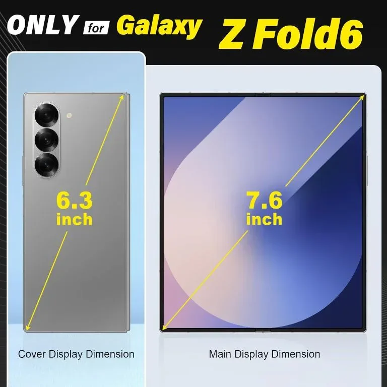Калъф TUCCH за Galaxy Z Fold 6 (7,6") 5G, PU кожа с държач за писалка S, стойка, езерно синьо — снимка 3