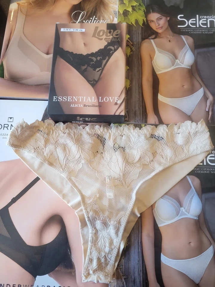 Love and bra S, M, L, XL италианска черна, телесна, перленобяла дантелена бразилиана дантелени полупрашки — снимка 4