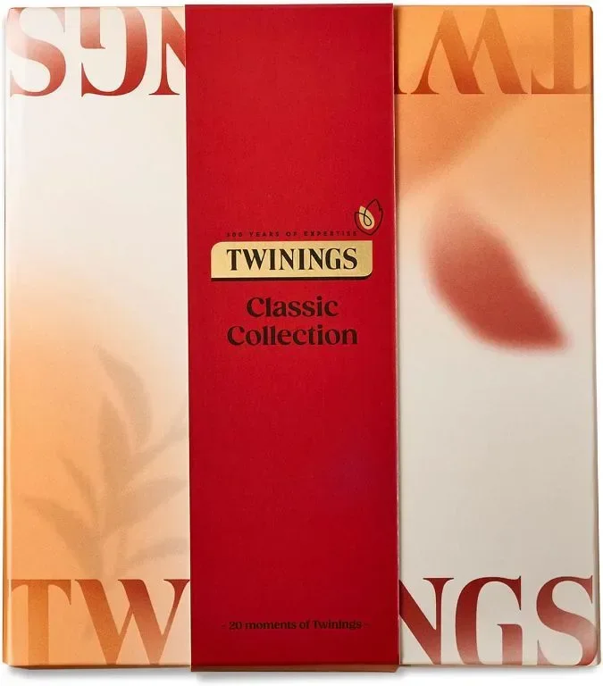 Twinings Classic Collection Подаръчна кутия 20 пакетчета черен чай на растителна основа, 4 вкуса